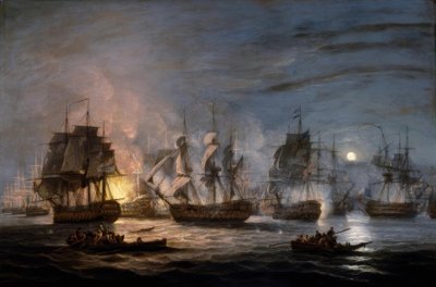A Batalha do Nilo, 1º de agosto de 1798 de Thomas Luny